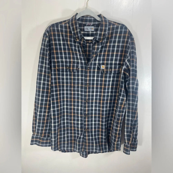 Carhartt Relaxed Fit Plaid Long Sleeve Collared Button Down Shirt Men’s Size L - Picture 11 of 11